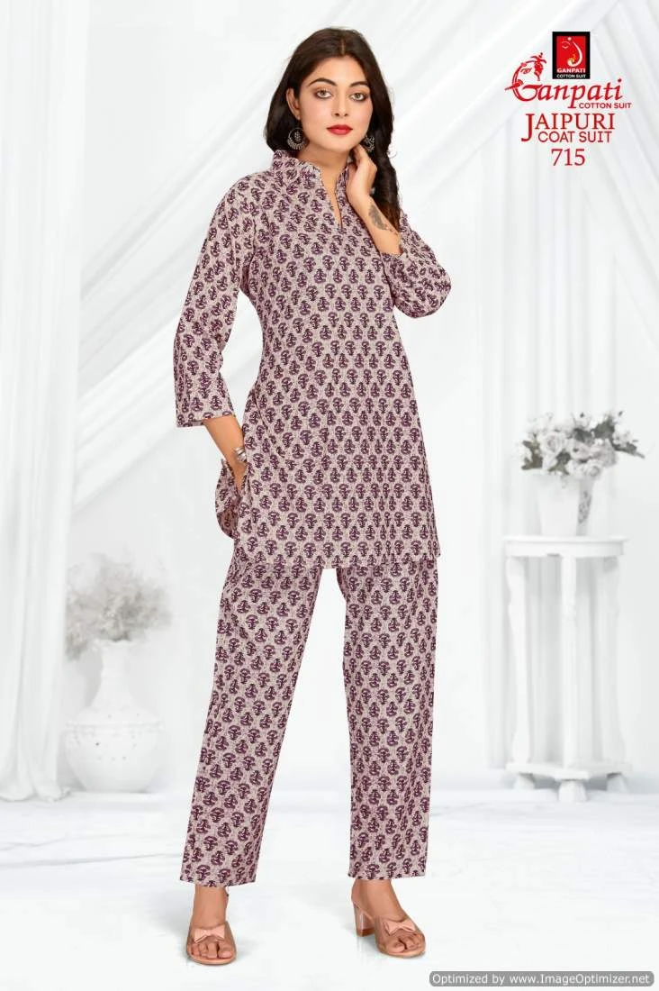 Ganpati Jaipuri Vol 7 Cotton Wholesale Kurti with Pant Catalog — Wholesale Kurtis, Ganpati wholesale from Surat - Gallery Image 3
